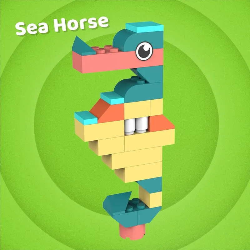 4 in 1 Water Animals ABS Building Blocks Kit, Bricks and Blocks Construction Play Set - (67 Pcs)