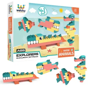 4 in 1 Water Animals ABS Building Blocks Kit, Bricks and Blocks Construction Play Set - (67 Pcs)