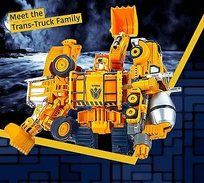 5 Pack TransTruck Transforms to Tractor and Robot Action Figures Combine into 1 Giant Robot – Holiday, Birthday Gift Tractors Robots Toys for Kids