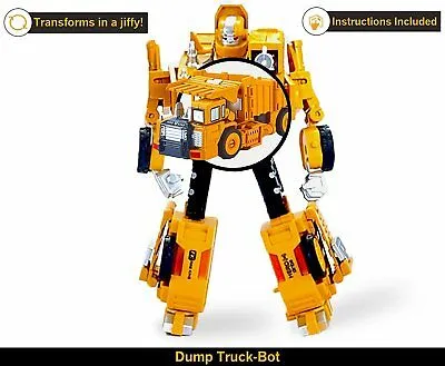 5 Pack TransTruck Transforms to Tractor and Robot Action Figures Combine into 1 Giant Robot – Holiday, Birthday Gift Tractors Robots Toys for Kids