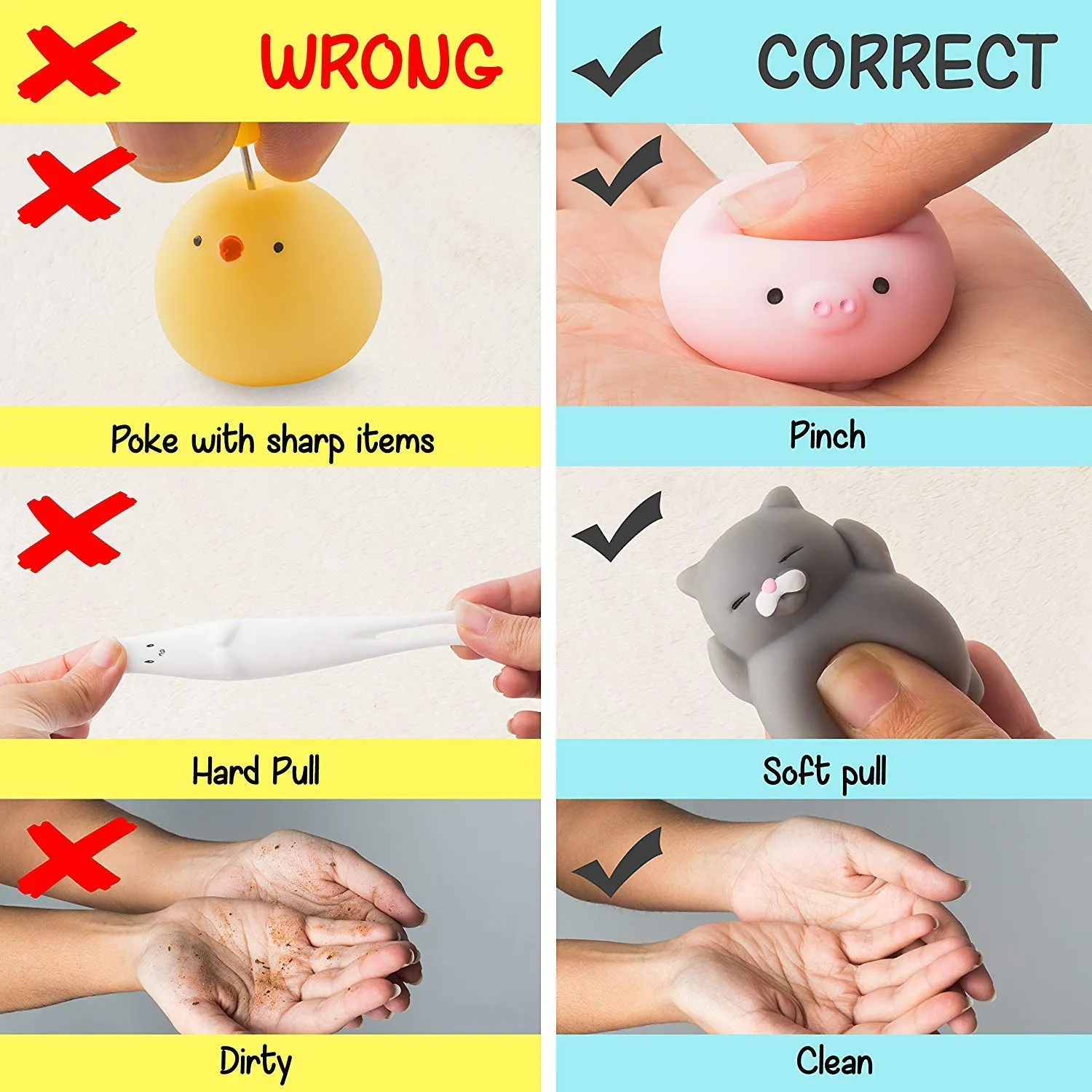 ANAB GI Kawaii Slow Rising Squishy Squeeze Mini Cat Toy -Set of 2 Pcs