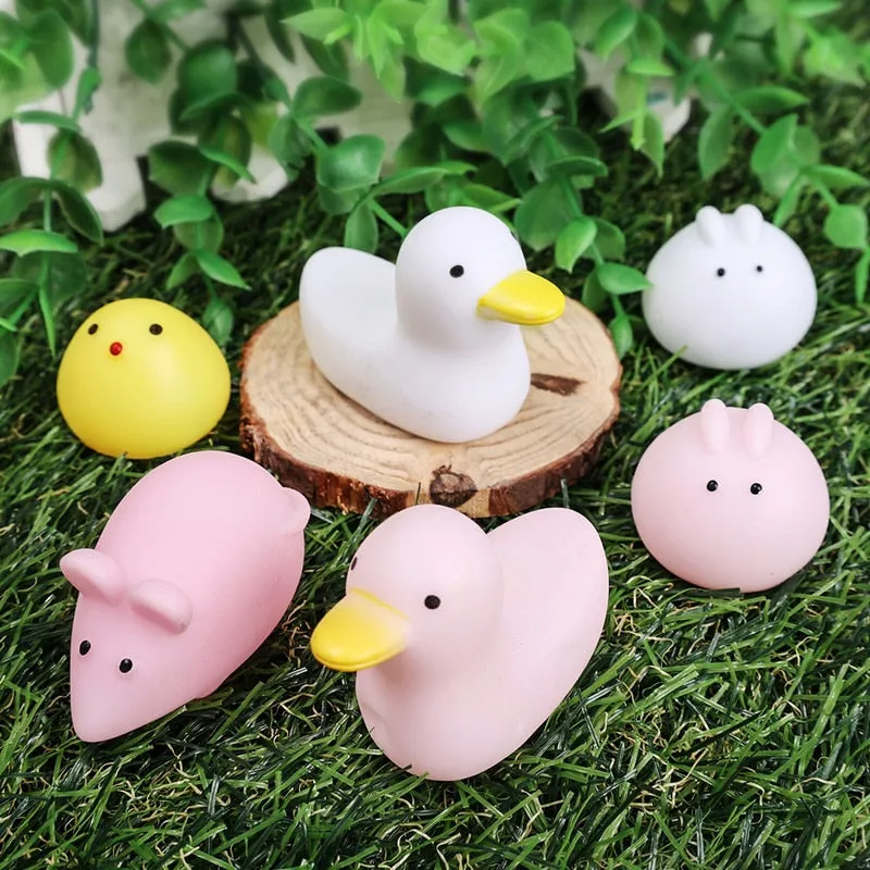 Cute Cartoon Animal Pinch press toy Adult Decompression Parent-child Toy Music Called Voice Vent Stress Reliever Toys Vinyl PVC