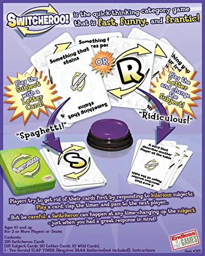 Funskool Endless Games Games, Switcheroo, 2015, The Quick Thinking Hilarious Word Game, Family, 2   Players, 12 & Above, Multi Color for Adults