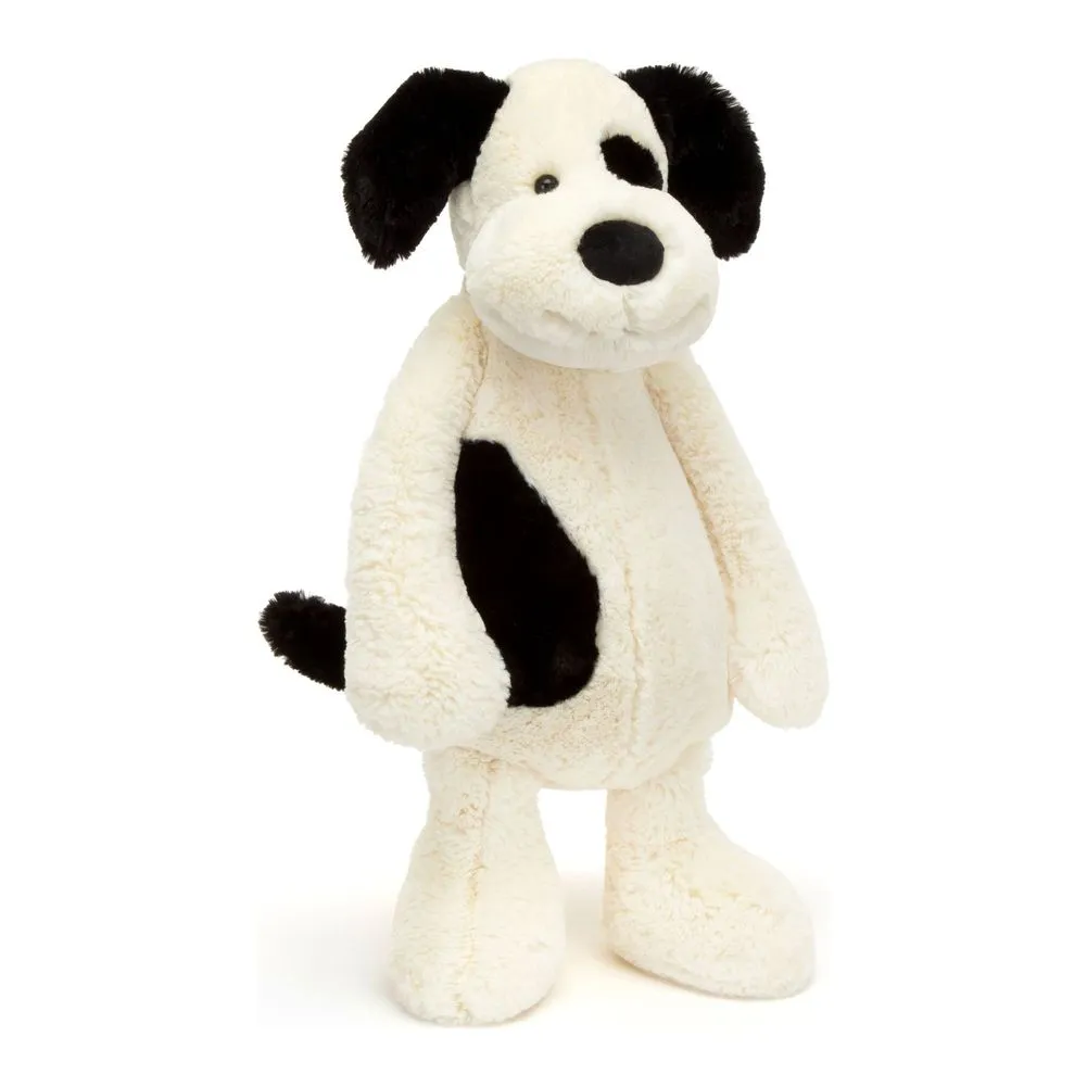 Jellycat Bashful Plush Toy - Black & Cream Puppy (Really Big, 25 inch)