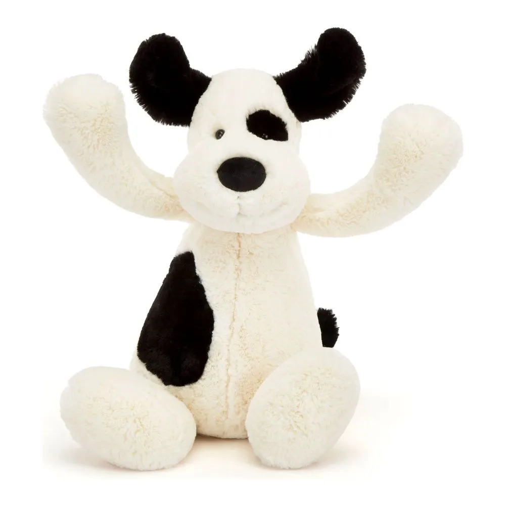 Jellycat Bashful Plush Toy - Black & Cream Puppy (Really Big, 25 inch)