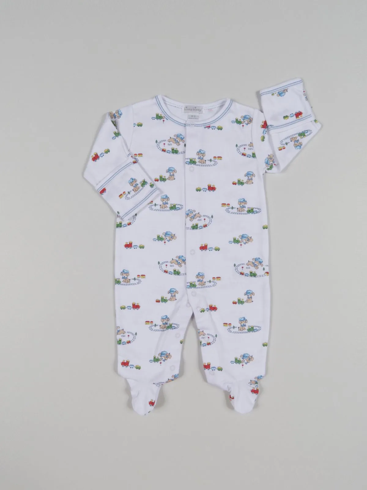 Kissy Kissy Pima Cotton Puppy Express Print Footie