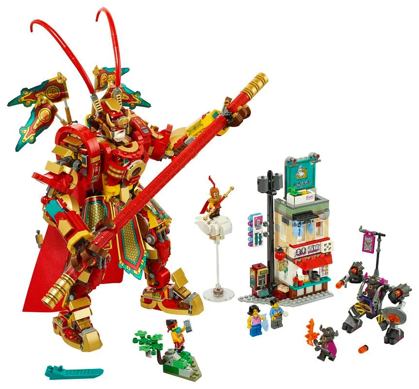 Optimized Title: Monkie Kid Monkey King Warrior Mech LEGO Set