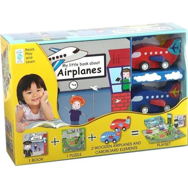 My Little Village Airplanes Book and Puzzle