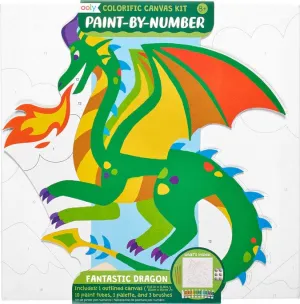 Ooly Colorific Canvas Paint By Number Kit - Fantastic Dragon