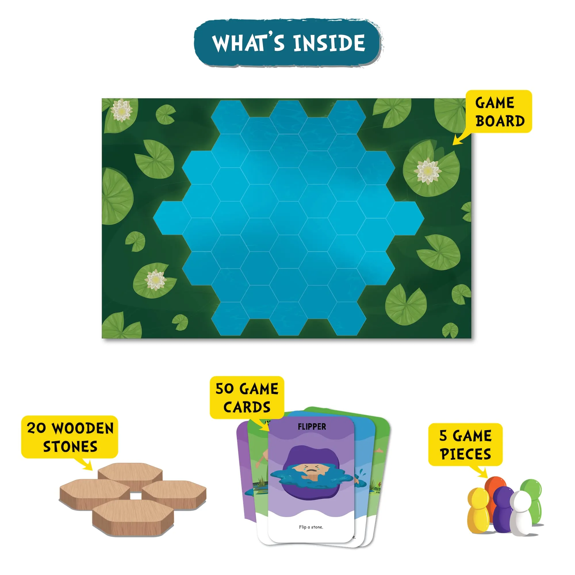 Skillmatics Board Game - Sinking Stones, Fun Strategy Game, Family Friendly Games For Ages 6 And Up, Kid