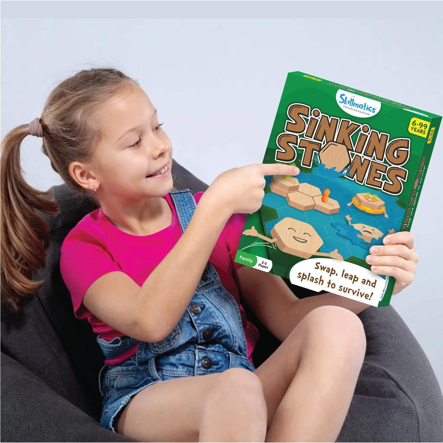 Skillmatics Board Game - Sinking Stones, Fun Strategy Game, Family Friendly Games For Ages 6 And Up, Kid
