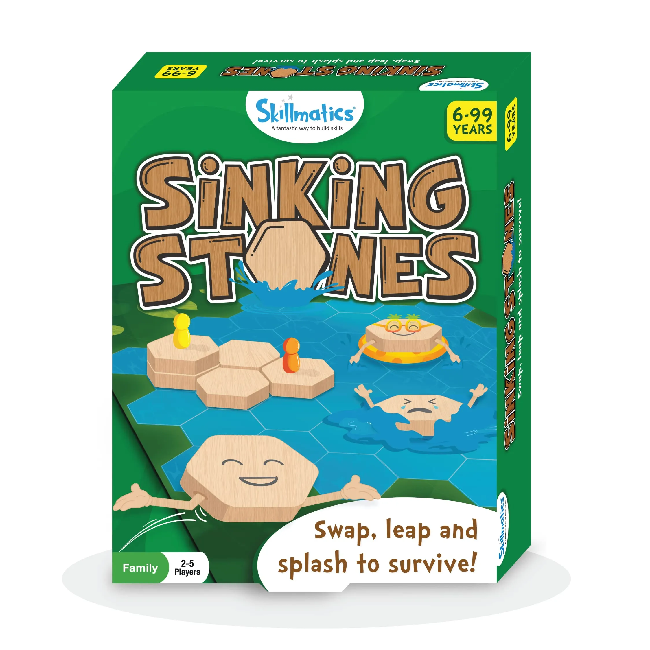 Skillmatics Board Game - Sinking Stones, Fun Strategy Game, Family Friendly Games For Ages 6 And Up, Kid