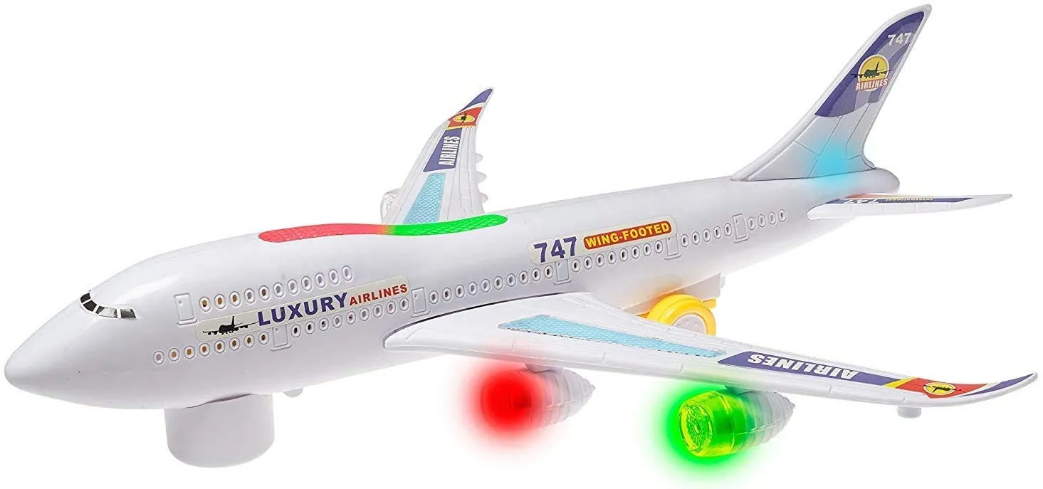 Top R Boeing 747 Replica Model Airplane Toy With Lights And Real Sounds Bump