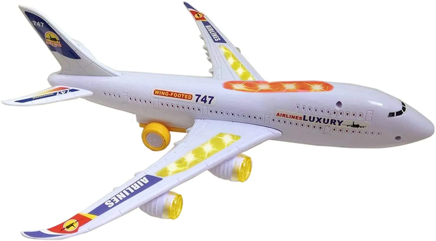 Top R Boeing 747 Replica Model Airplane Toy With Lights And Real Sounds Bump