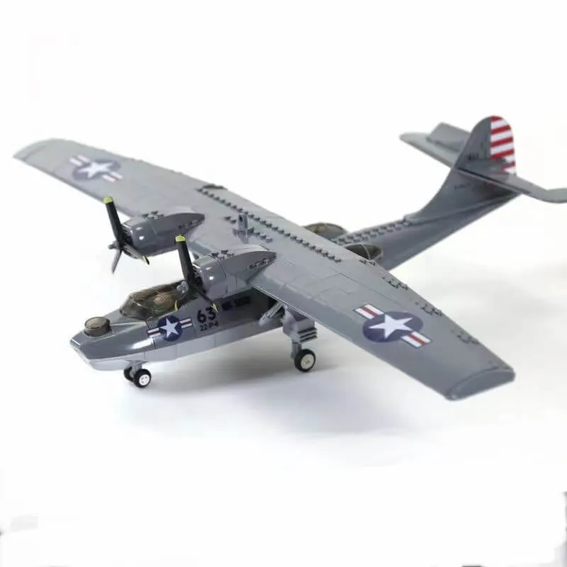 WW2 Military PBY Catalina Water Aircraft Seaplane Building Blocks Set | General Jim’s Toys