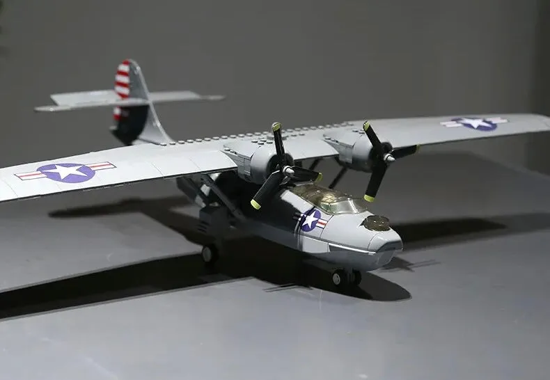 WW2 Military PBY Catalina Water Aircraft Seaplane Building Blocks Set | General Jim’s Toys